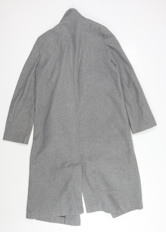 New Look Women's Grey Long Overcoat Size 8