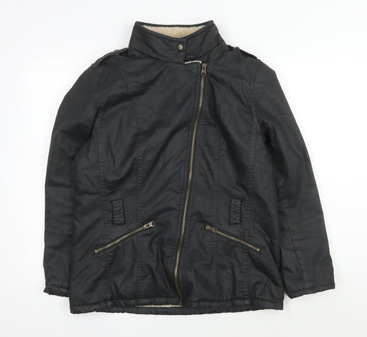 Marks and Spencer Women's Black Motorcycle Jacket Size 14
