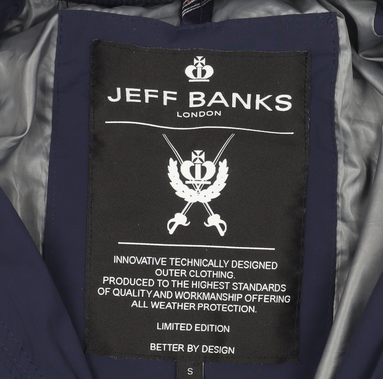 Jeff Banks Men's Blue Softshell Jacket Size S