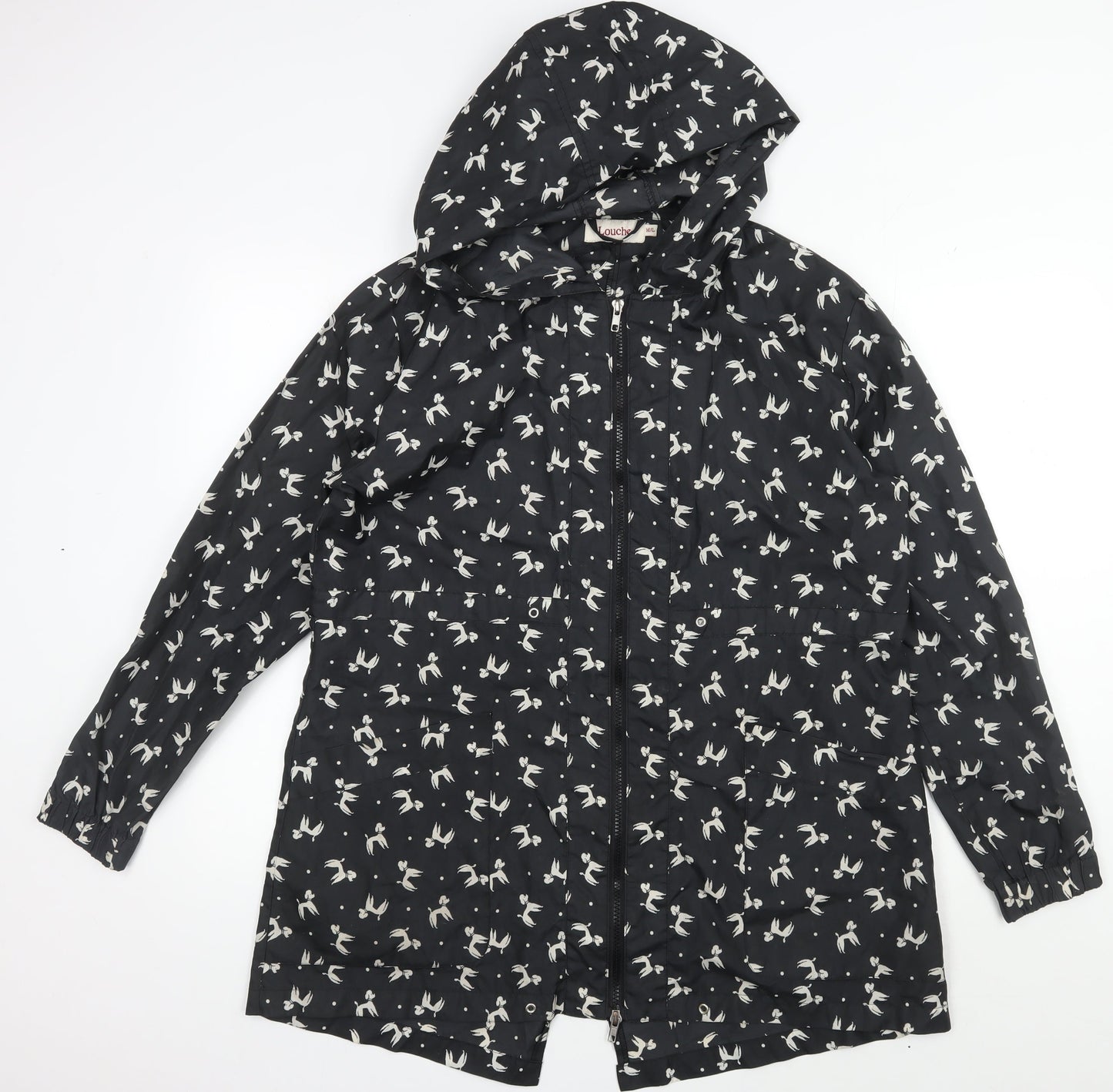 Louche Women's Black Animal Print Hooded Jacket M