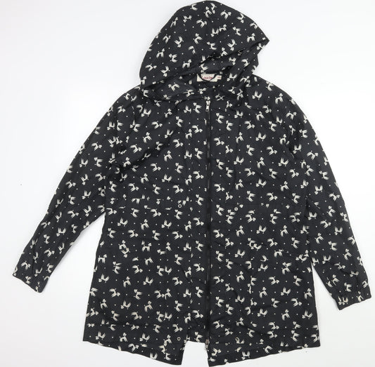 Louche Women's Black Animal Print Hooded Jacket M