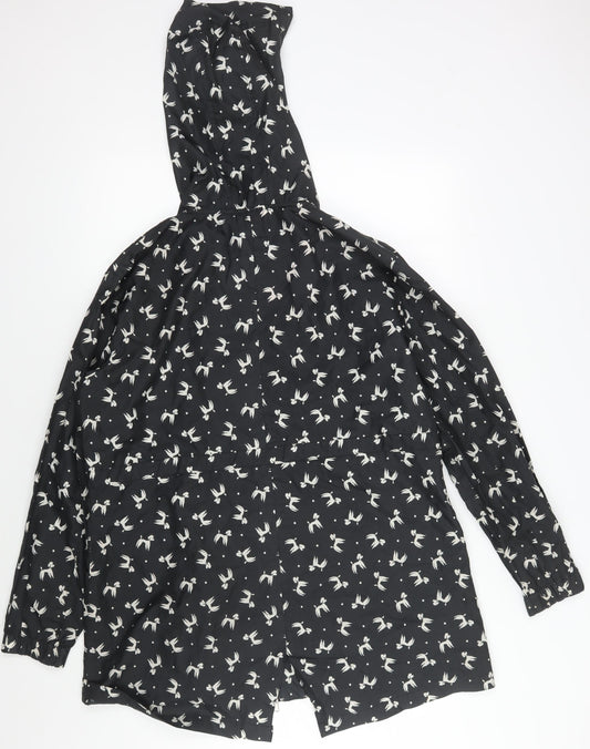 Louche Women's Black Animal Print Hooded Jacket M
