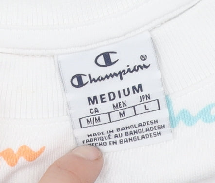 Champion Unisex White Pullover Sweatshirt M