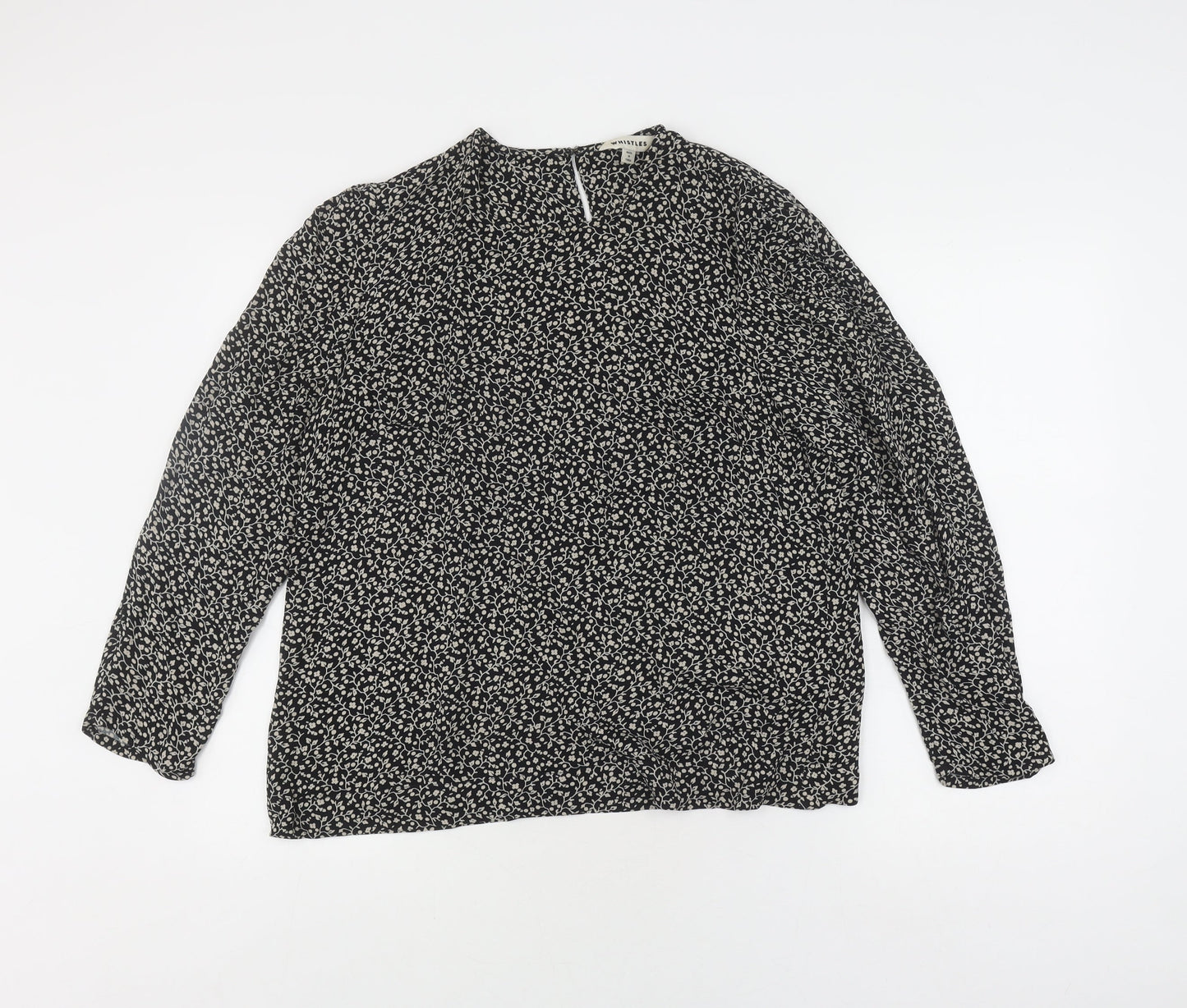 Whistles Women's Black Floral Blouse Size 12