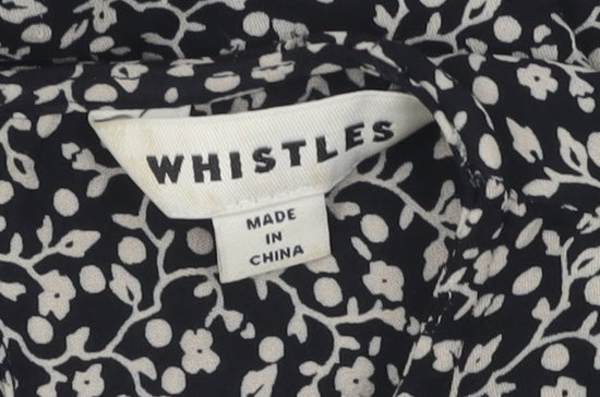 Whistles Women's Black Floral Blouse Size 12