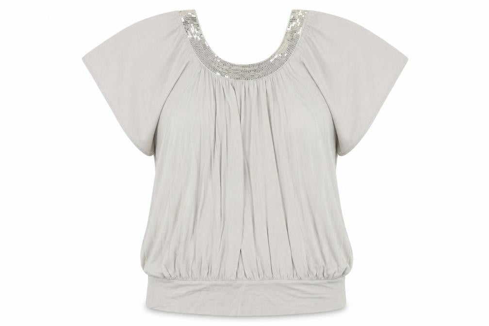 Debenhams Women's Grey Sequin Blouse