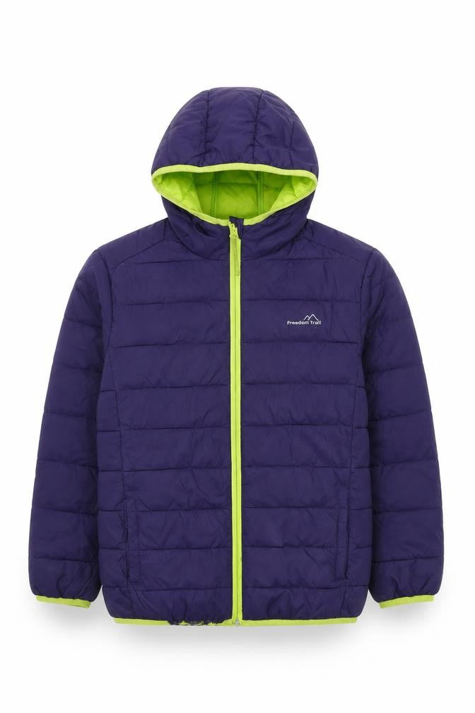 Freedom Trail Boys Blue Hooded Puffer Jacket 11-12Y