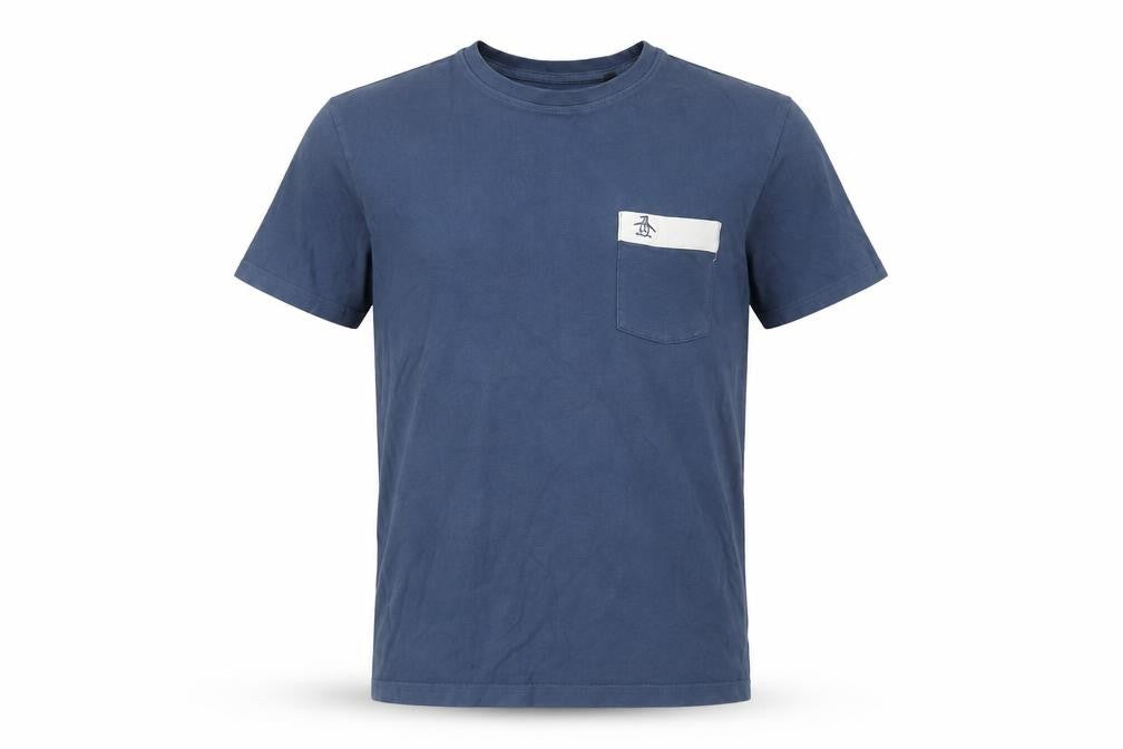 Penguin Men's Blue Crew Neck T-Shirt - Size M