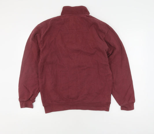 Orvis Men's Red Pullover Sweatshirt, Size S, Mock Neck
