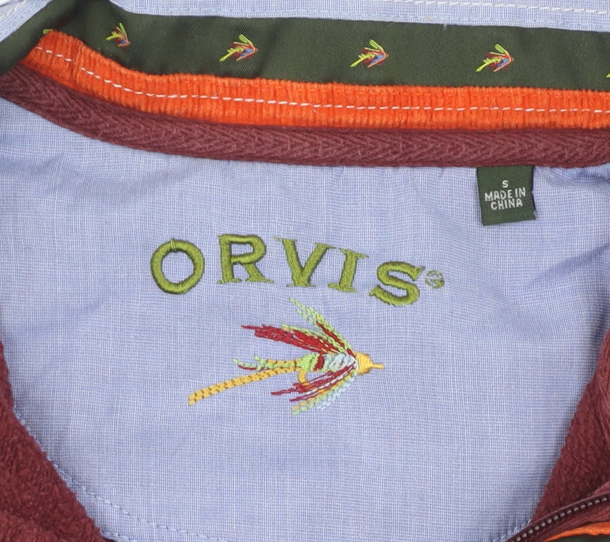 Orvis Men's Red Pullover Sweatshirt, Size S, Mock Neck