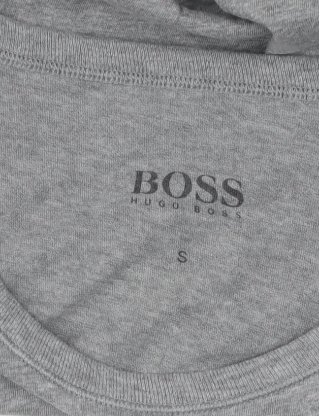 Hugo Boss Men's Grey Cotton T-Shirt, Size S, Short Sleeve