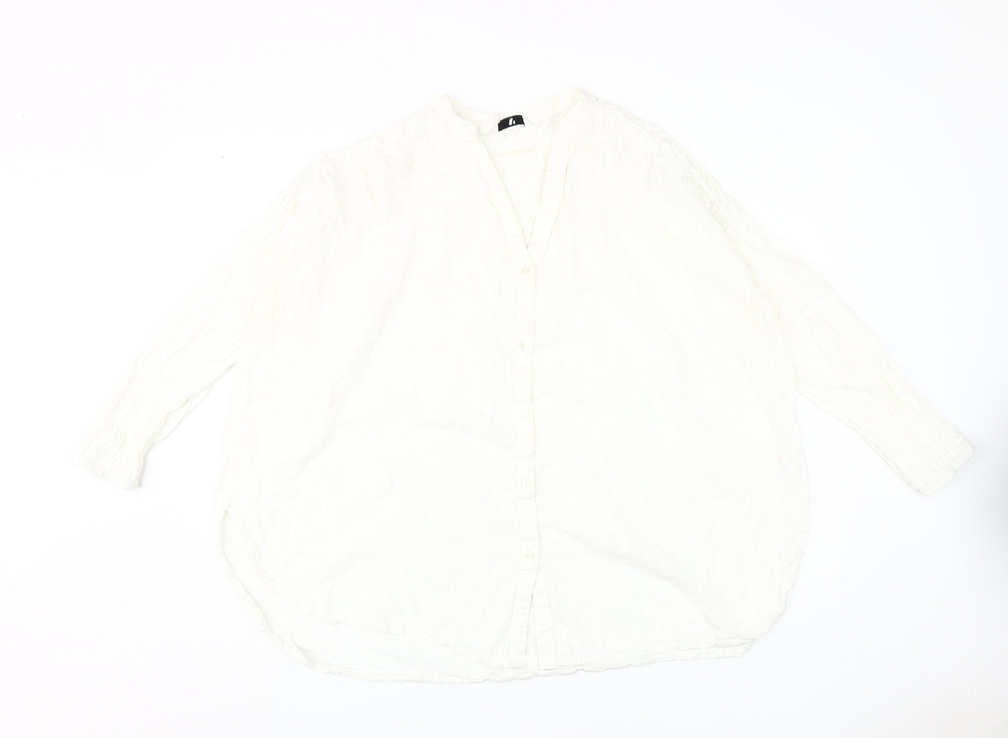 V by Very Women's White Cotton Button-Up Shirt Size 20