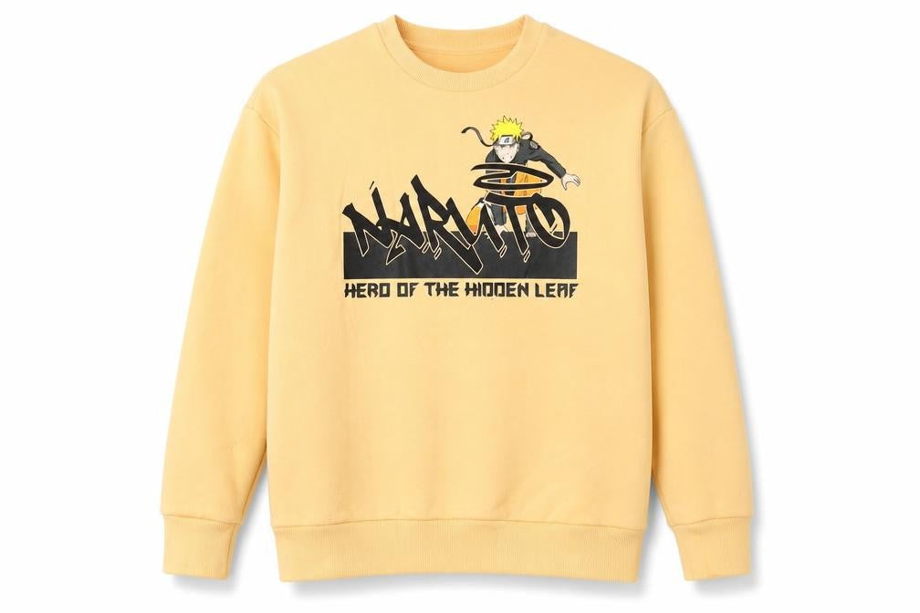 Naruto Shippuden Boys' Orange Graphic Pullover Sweatshirt 11-12Y