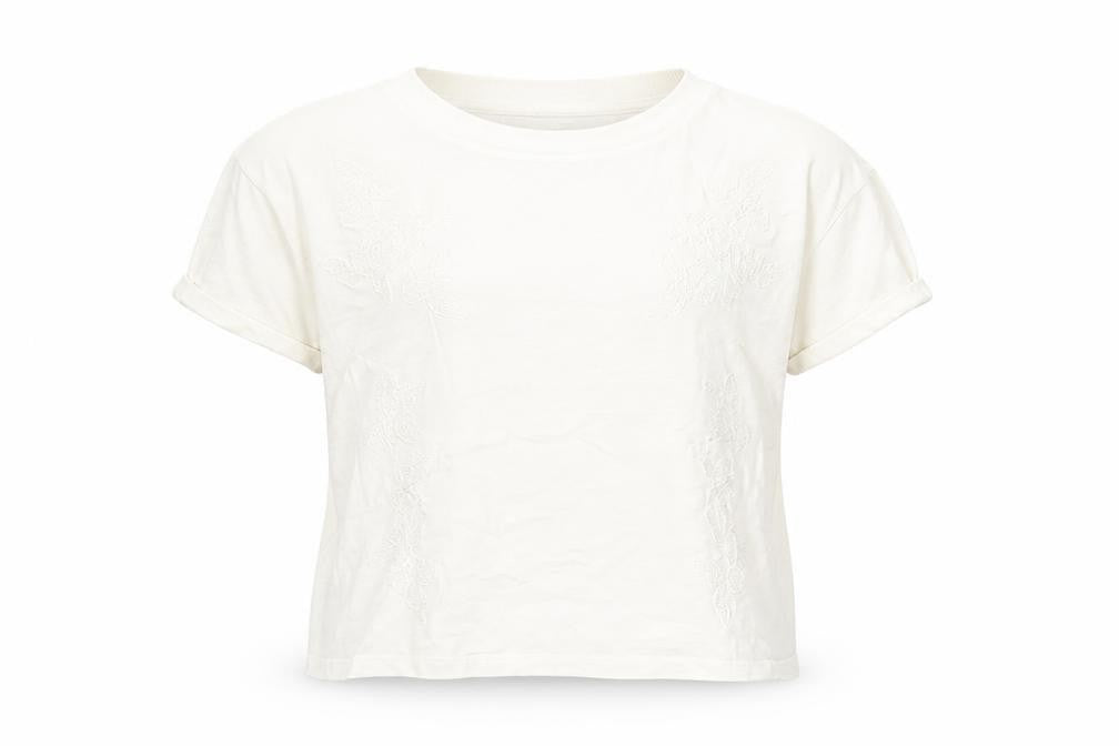 Topshop Women's White Basic T-Shirt, Size 4, Short Sleeve