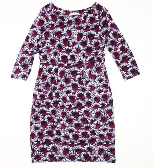 White Stuff Women's Multicoloured Floral Bodycon Dress, Size 10
