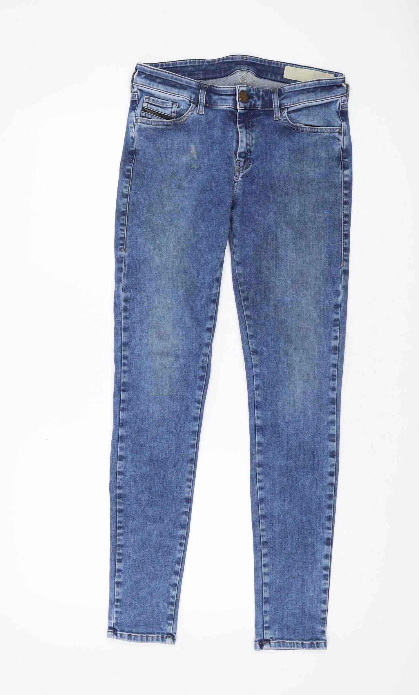 Diesel Mens Blue Skinny Slim Jeans Medium Wash 30W 34L