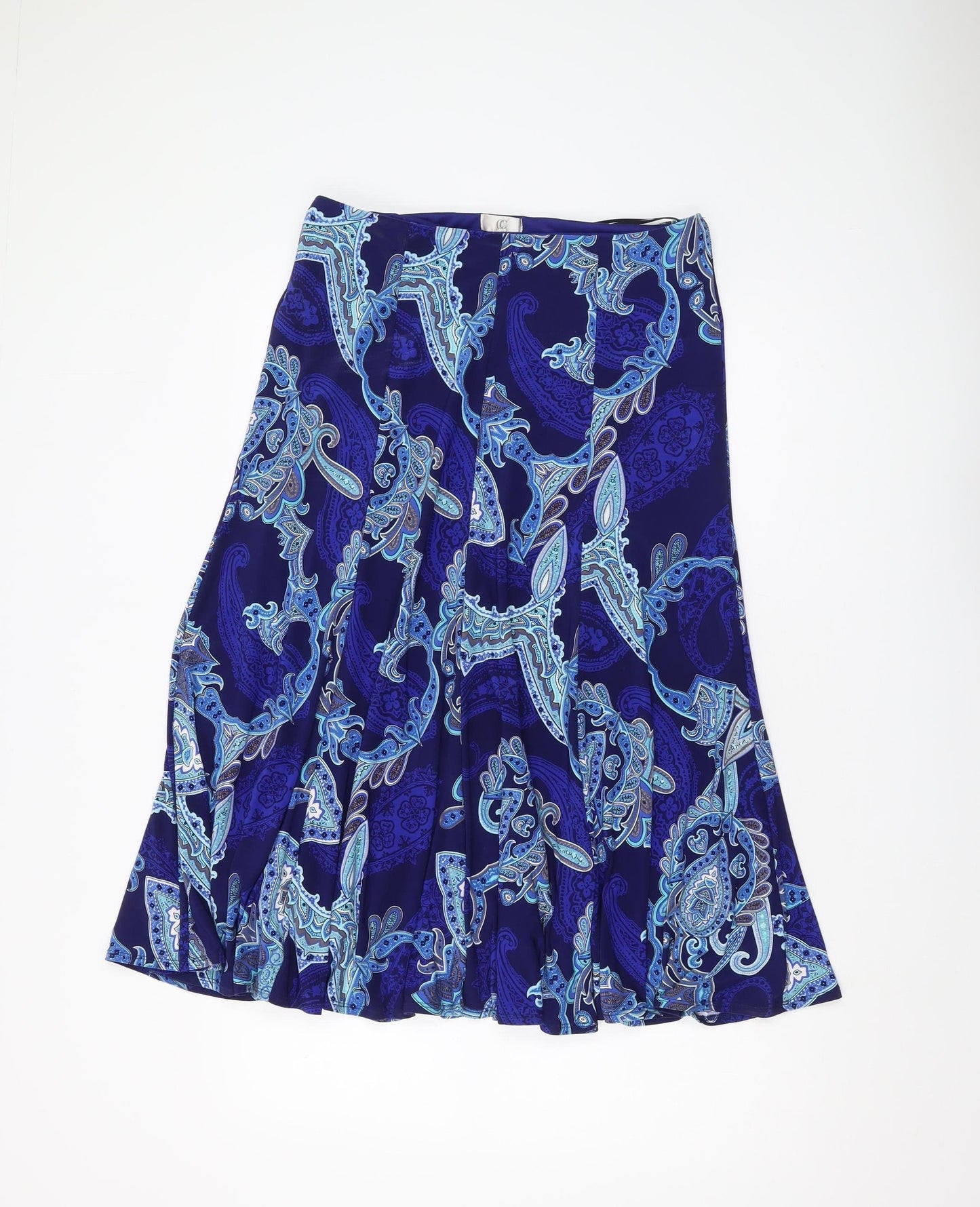 CC Women's Blue Paisley Skirt, Medium, Excellent