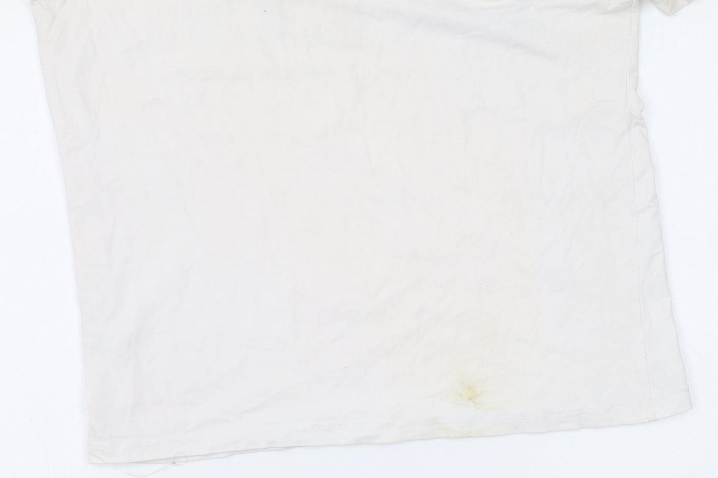 Hugo Boss Women's White V-Neck T-Shirt, M, Studded Accent