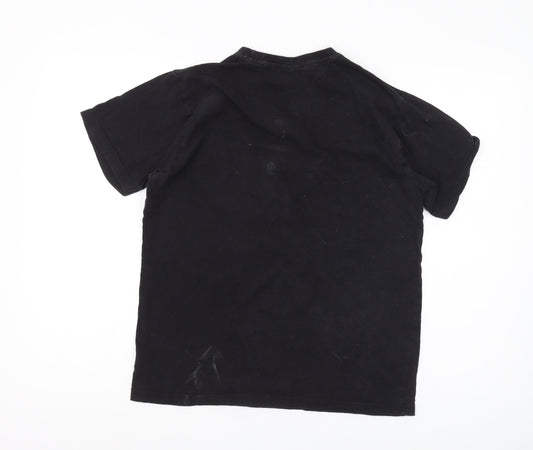 Disney Black T-Shirt Unisex S Cartoon Tee