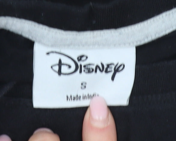 Disney Black T-Shirt Unisex S Cartoon Tee