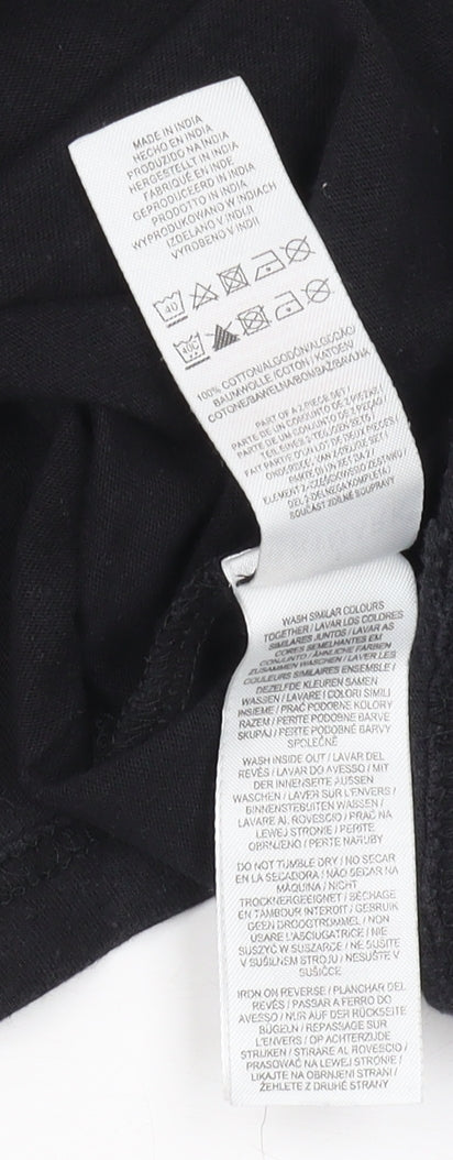 Disney Black T-Shirt Unisex S Cartoon Tee