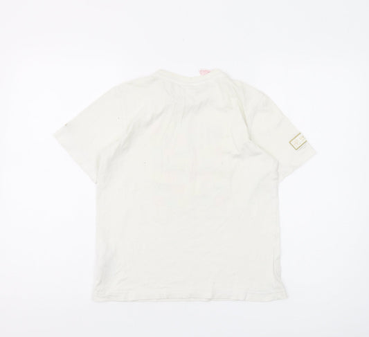 Adidas Boys' White Olympic Graphic T-Shirt, Size 12 - Casual Style