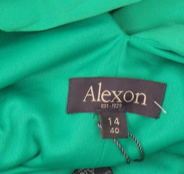 Alexon Women's Green Blouson Party Dress Size 14