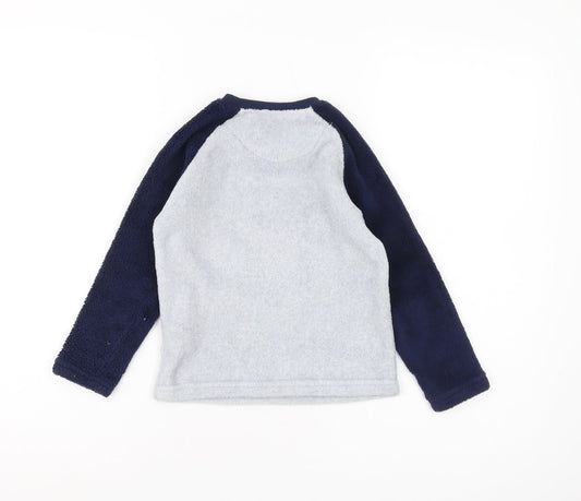 Marvel Boys Grey Navy Captain America Pullover Sweatshirt, 6 Years