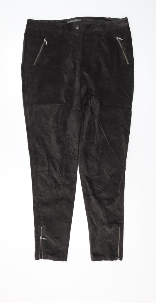 Laura Ashley Black Women's Jeans, Size 14, Ankle Zip