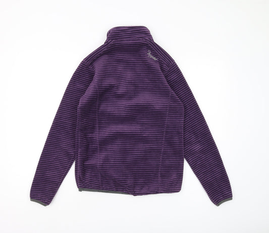 TOG 24 Women's Purple Striped Fleece Half Zip Sweatshirt - Size 8