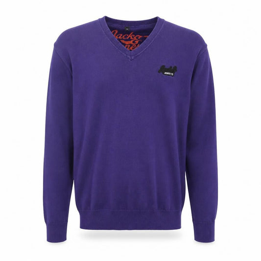 Jack & Jones Men's Purple V-Neck Pullover Jumper S