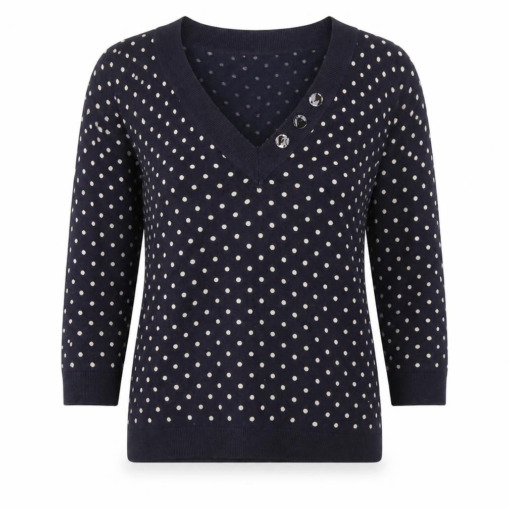 Womens UK 10 Regular Laura Ashley Blue Pullover Tight-Knit