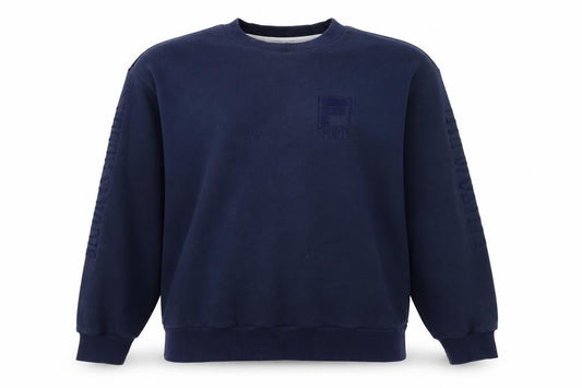 Front view of Fila Men's Blue Sweatshirt M Pullover Logo Crew Neck