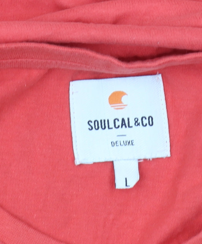 SoulCal & Co Women's Red T-Shirt, Size L, Casual Style