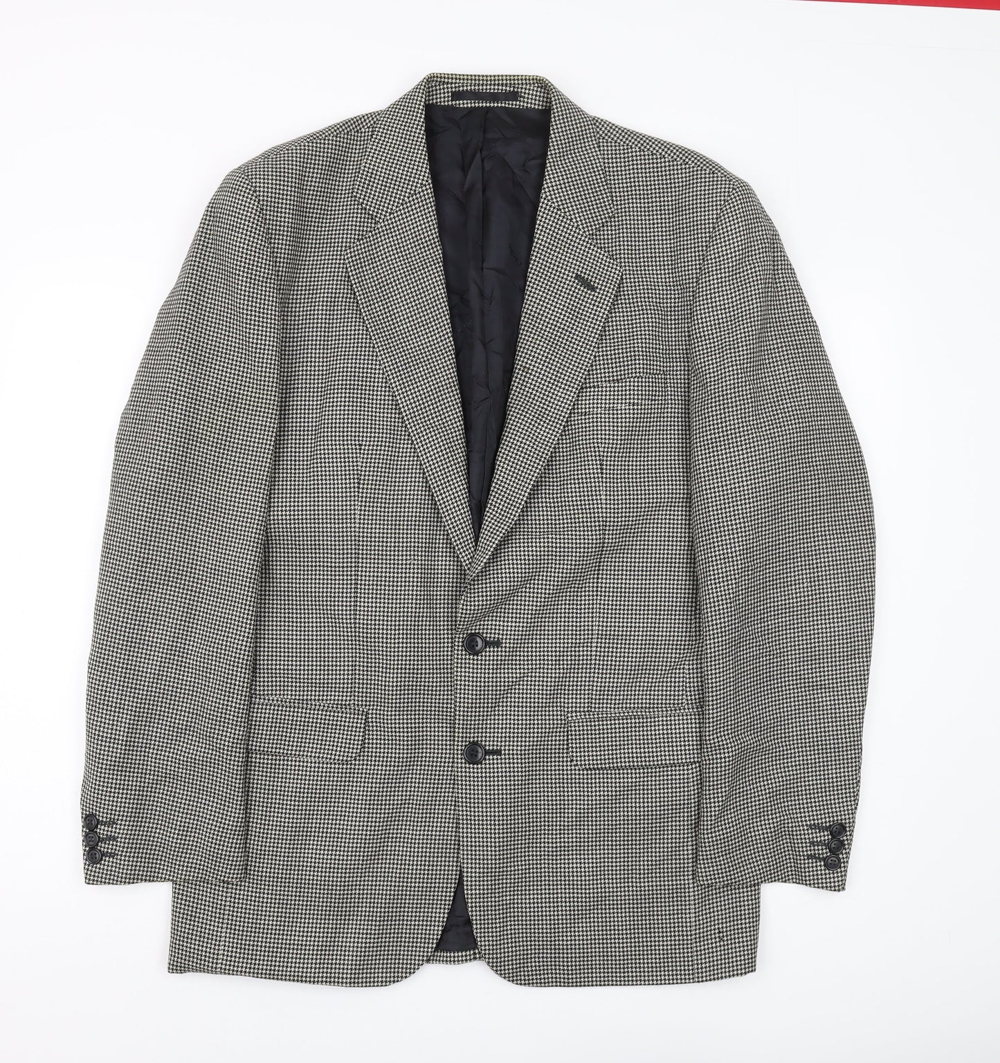 Pierre Cardin Men's Black & White Check Blazer, Size 40L