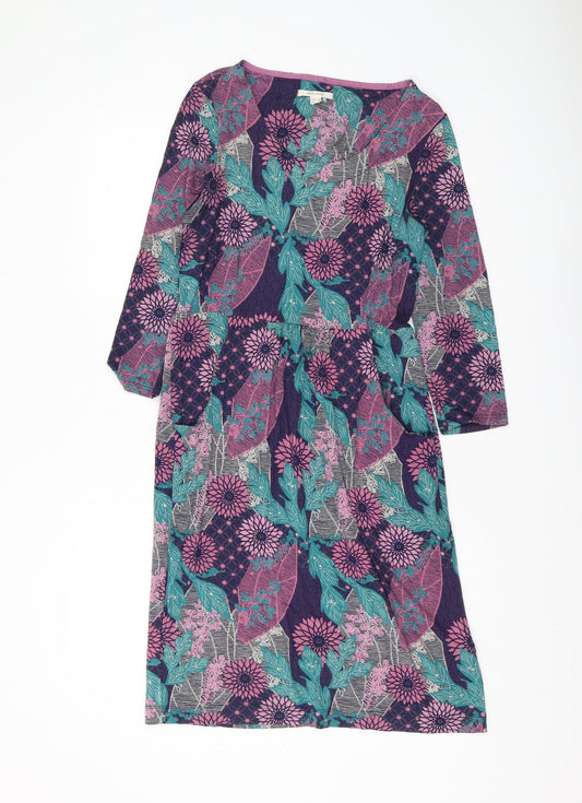 White Stuff Women's Multicoloured Floral Tunic Blouse UK 10