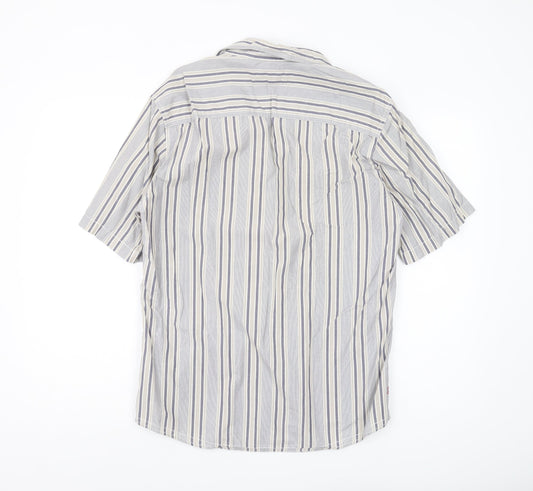 Jack & Jones Men's Beige Striped Cotton Shirt, S/S