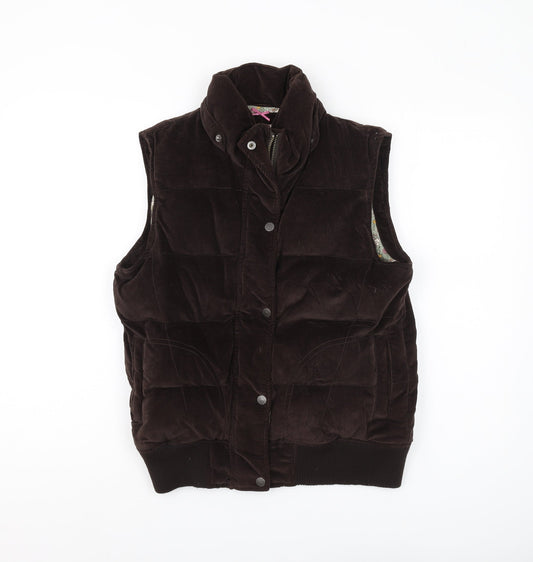 White Stuff Women's Brown Sleeveless Padded Waistcoat Size 12