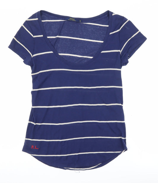 Polo Ralph Lauren Women's Blue XS Striped T-Shirt