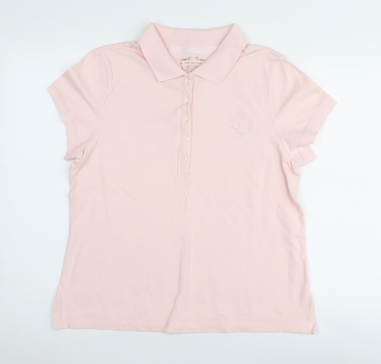 Tommy Hilfiger Women's Pink Polo Shirt L