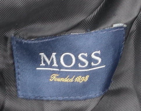 Moss Men's Black Blazer 42L, Formal Single-Breasted