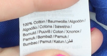 Jack & Jones Men's Blue Cotton Graphic T-Shirt Size L