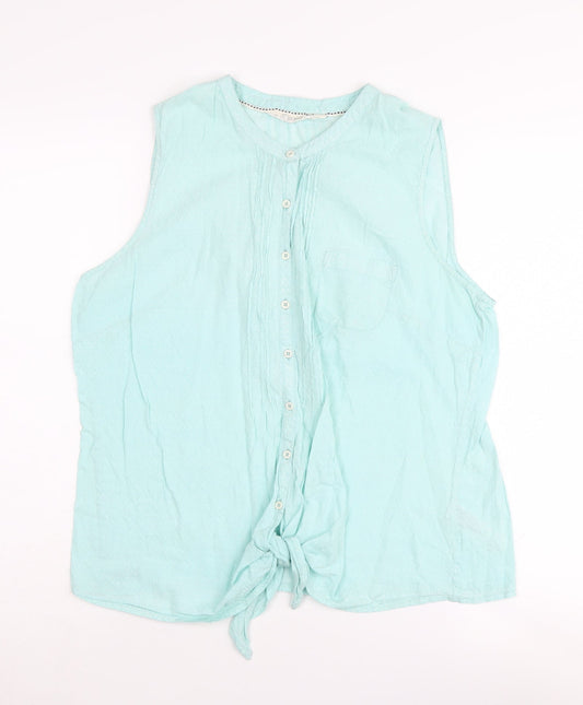 Fat Face Women's Blue Sleeveless Blouse Size 12