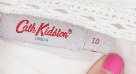 Cath Kidston Women's Ivory Floral Midi Dress Size 10