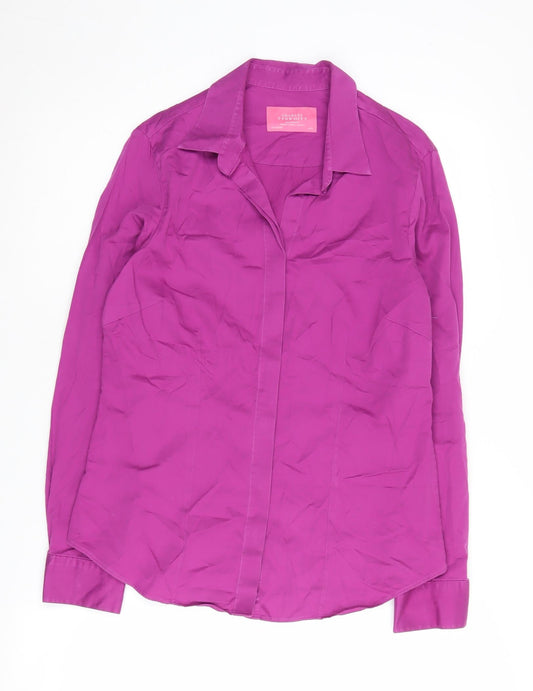 Charles Tyrwhitt Women's Purple Button-Up Shirt