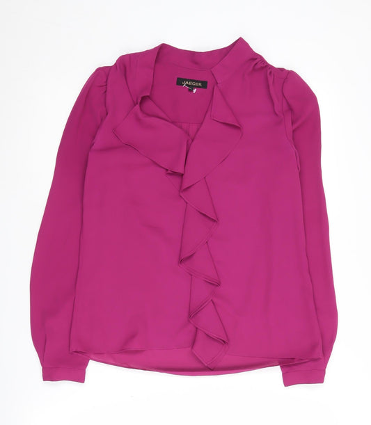 Jaeger Women's Purple Blouse Size 6 Long Sleeve