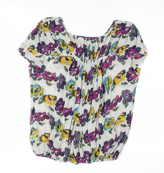 Ted Baker Women's Multicoloured Floral Silk Blouse - Size 10