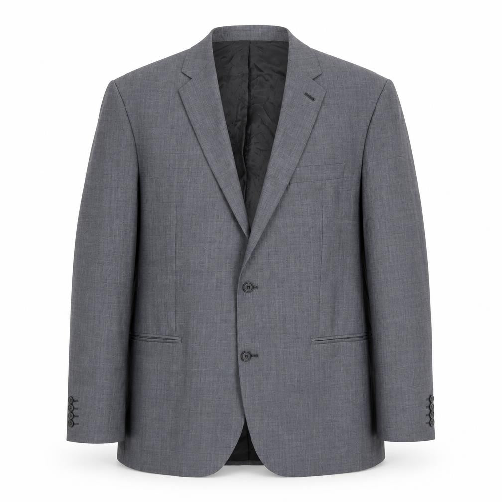 Mens 44 Chest Regular Jeff Banks Grey Two-Button Suit Jacket