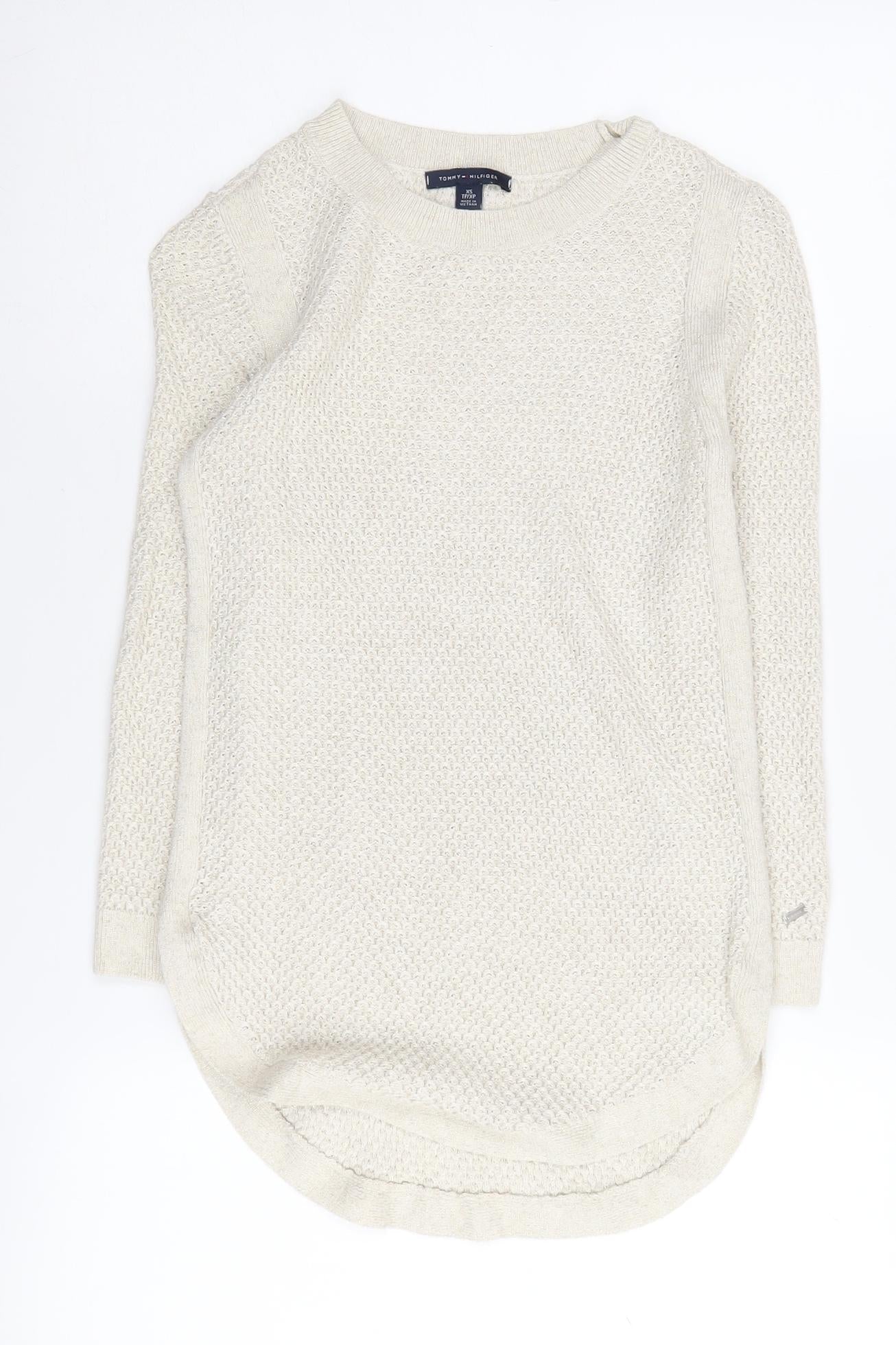 Tommy Hilfiger Women's Ivory XS Pullover Jumper