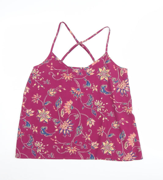 Hollister Women's Multicoloured Floral Camisole Tank S